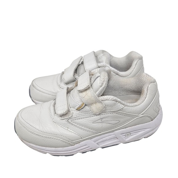 Women Brooks Addiction Walker White Leather V-Strap Walking Shoes Womens 9 2008811